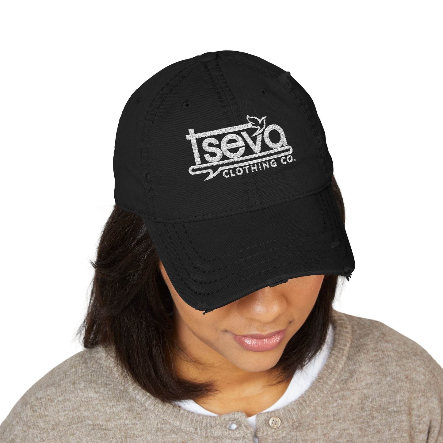 Dad Hat - Tseva Logo Distressed Embroidery Cap - Tseva Clothing Co.
