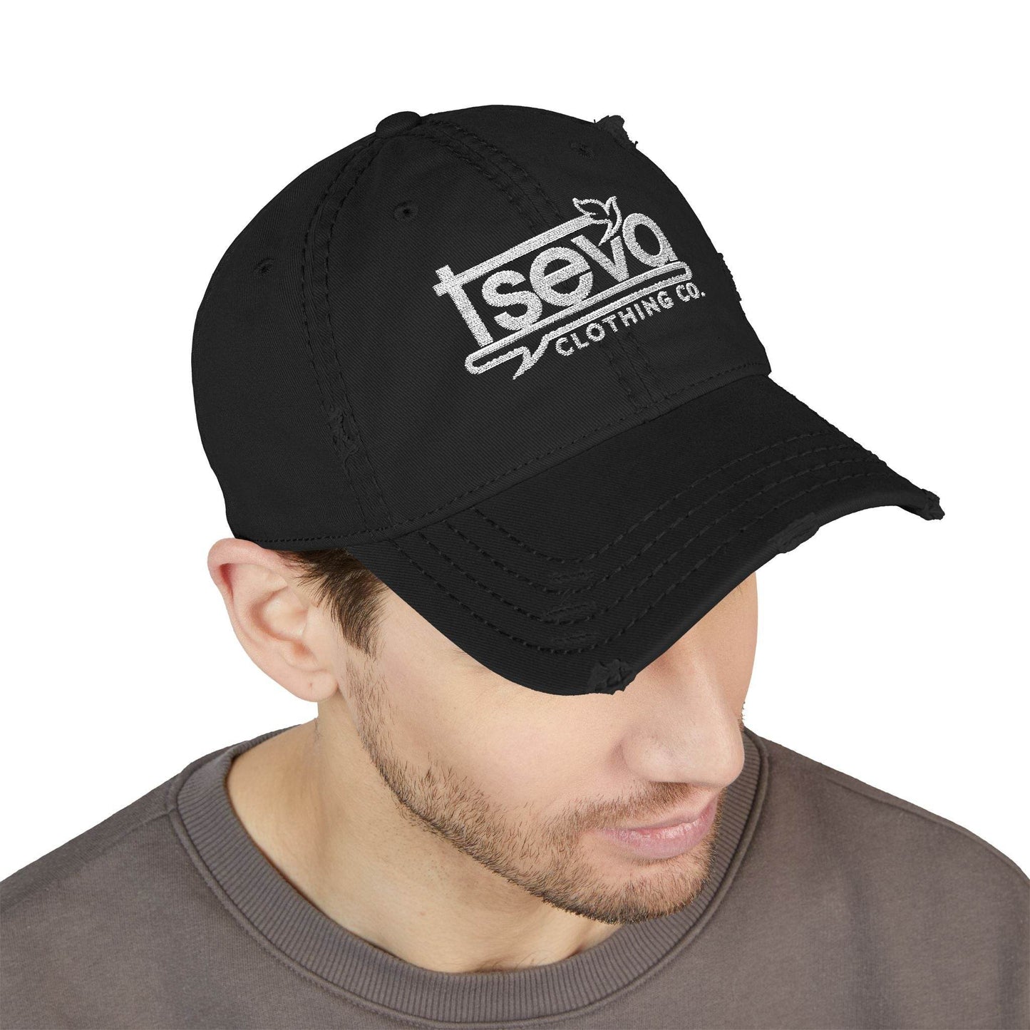 Dad Hat - Tseva Logo Distressed Embroidery Cap - Tseva Clothing Co.