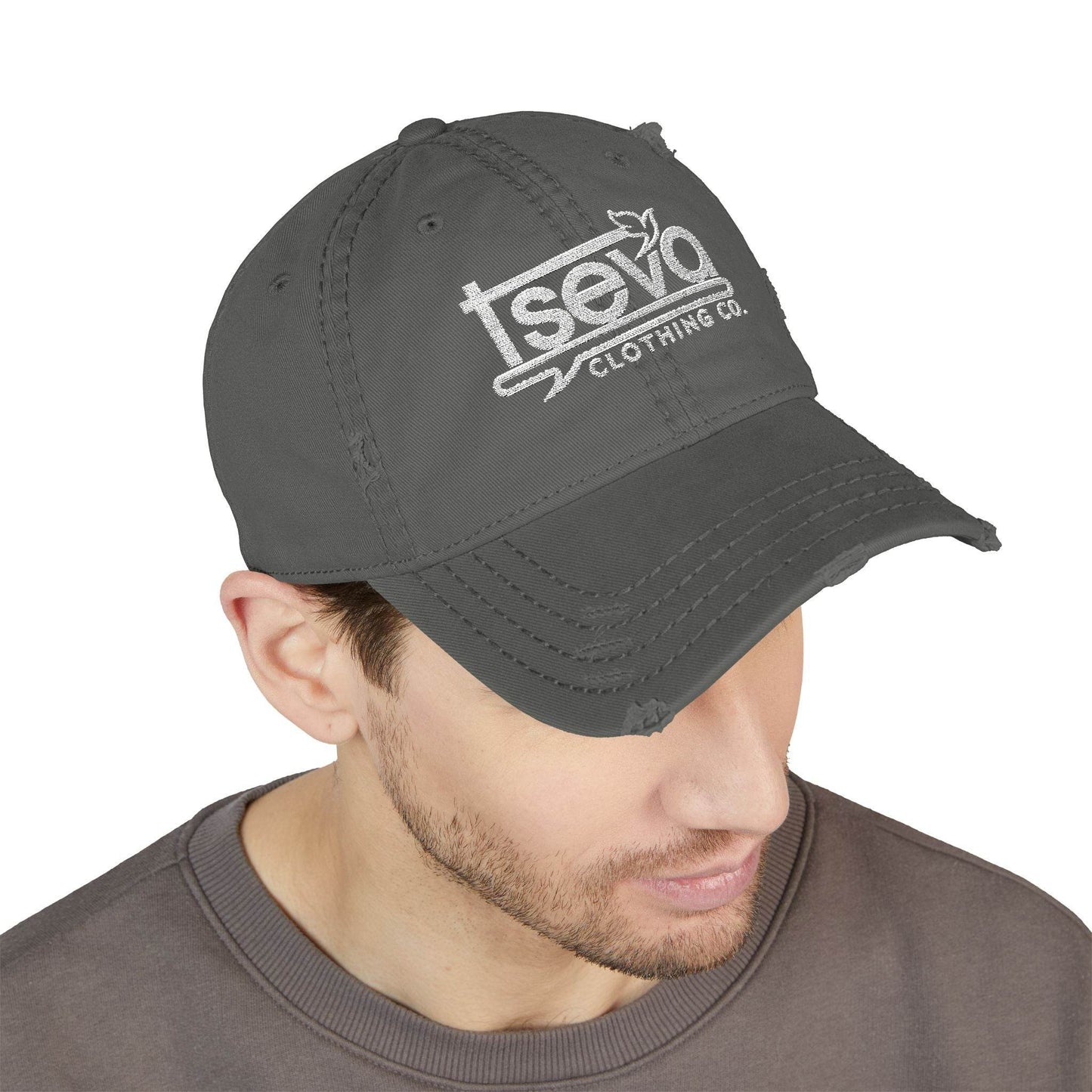 Dad Hat - Tseva Logo Distressed Embroidery Cap - Tseva Clothing Co.