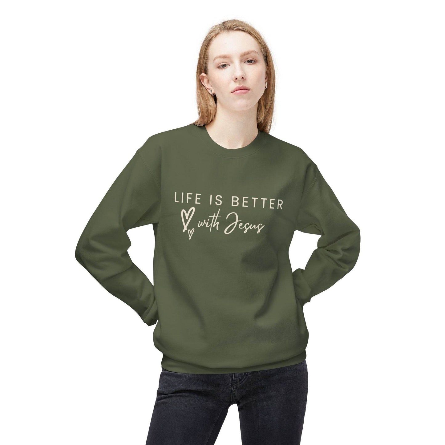 Life is Better with Jesus - Sweatshirt - Tseva Clothing Co.
