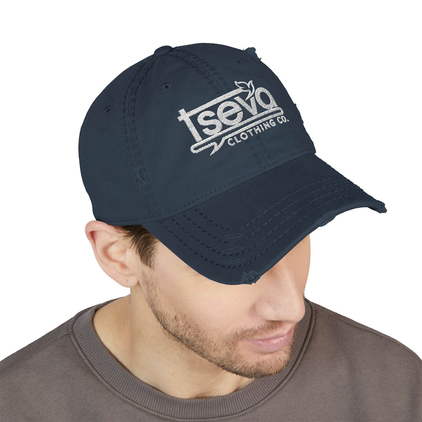 Dad Hat - Tseva Logo Distressed Embroidery Cap - Tseva Clothing Co.