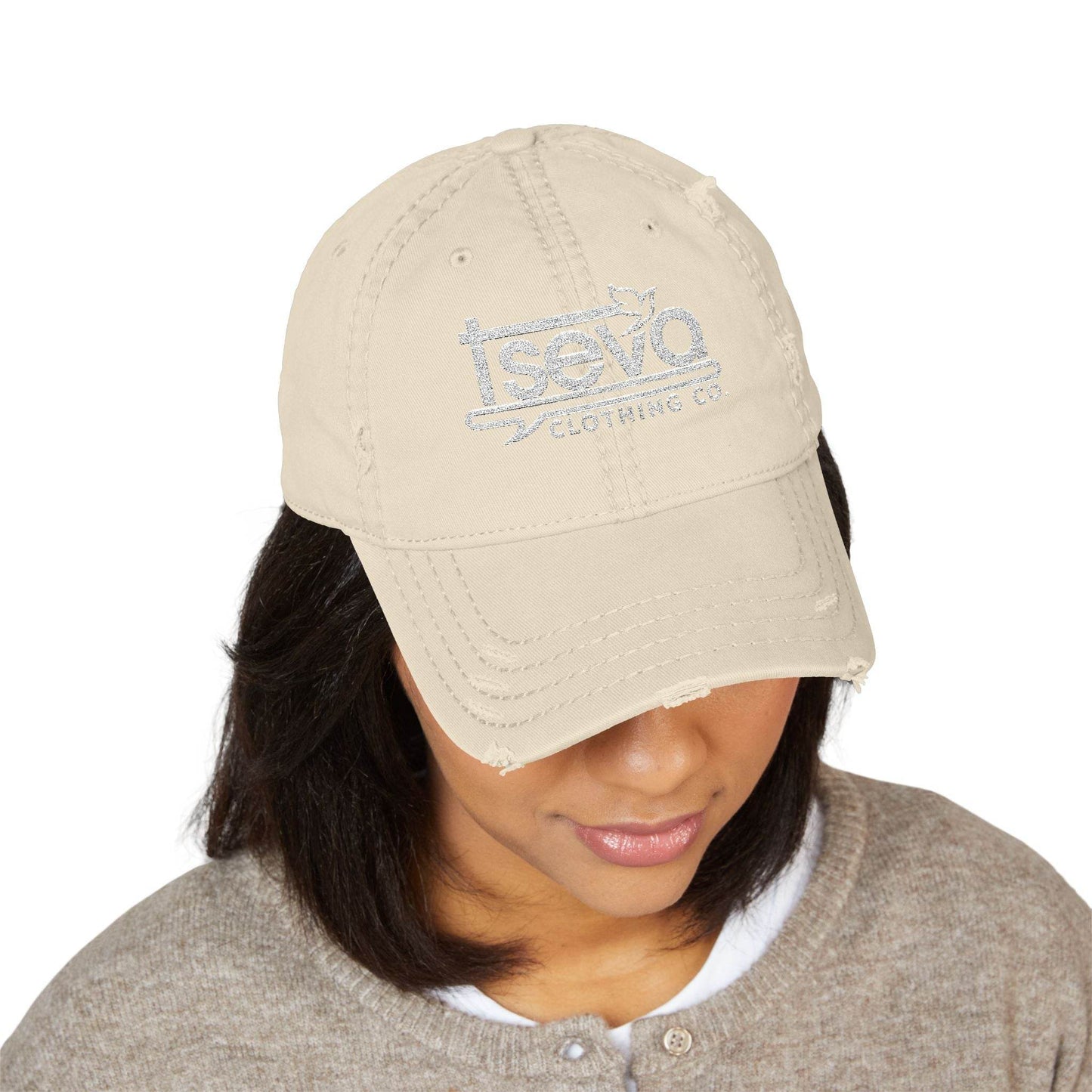 Dad Hat - Tseva Logo Distressed Embroidery Cap - Tseva Clothing Co.