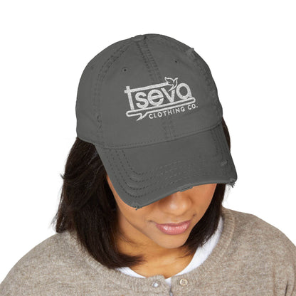 Dad Hat - Tseva Logo Distressed Embroidery Cap - Tseva Clothing Co.