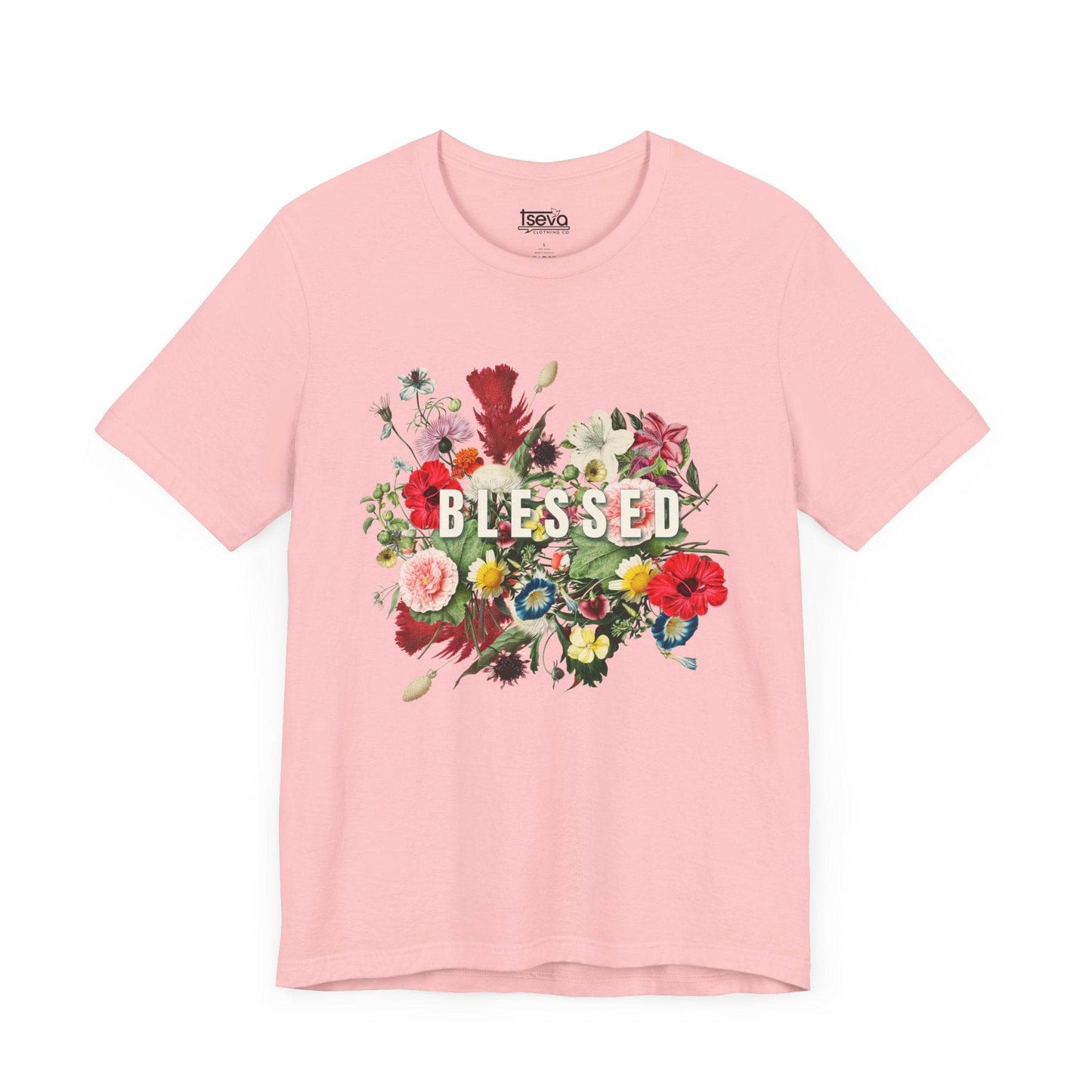 Floral Blessed Jersey T-Shirt - Tseva Clothing Co.