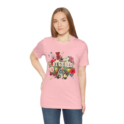 Floral Blessed Jersey T-Shirt - Tseva Clothing Co.