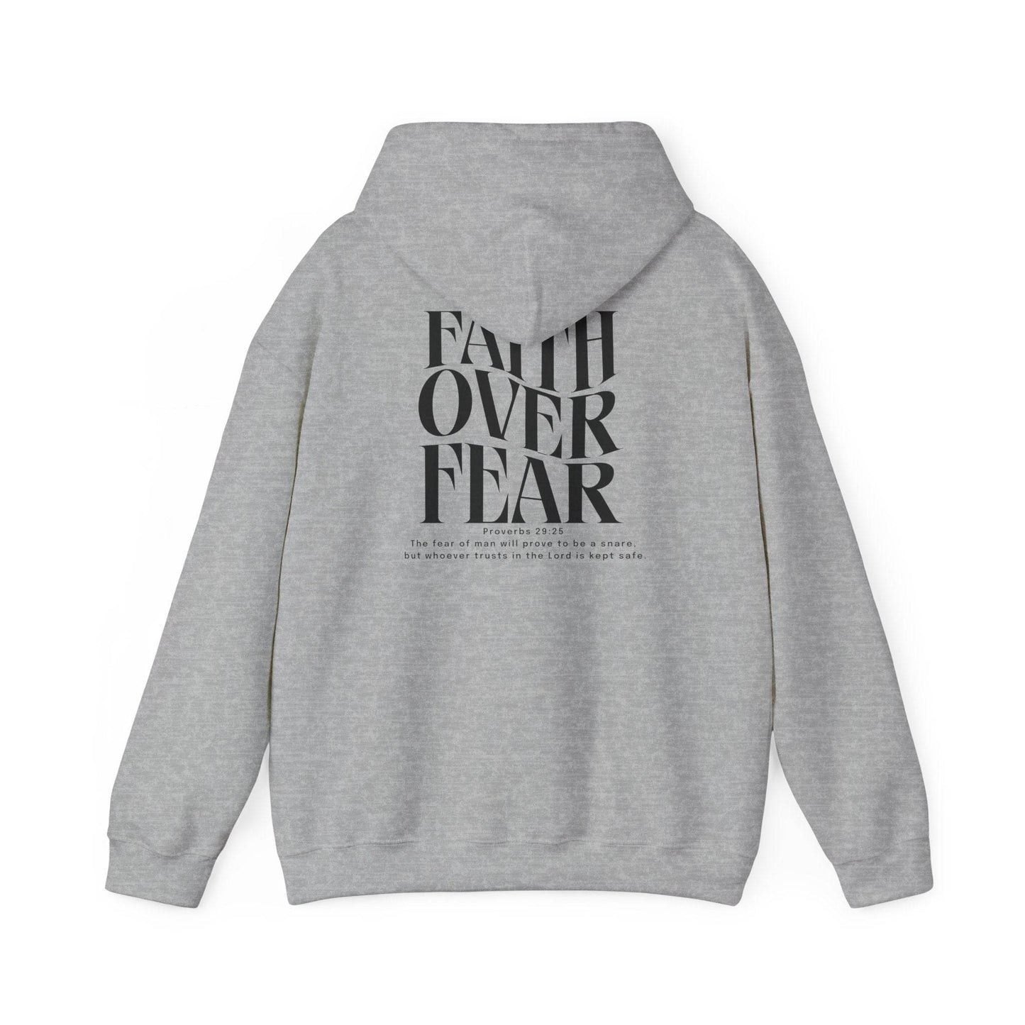 Faith Over Fear Unisex Hooded Sweatshirt Black - Tseva Clothing Co.