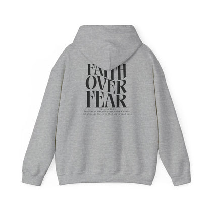 Faith Over Fear Unisex Hooded Sweatshirt Black - Tseva Clothing Co.