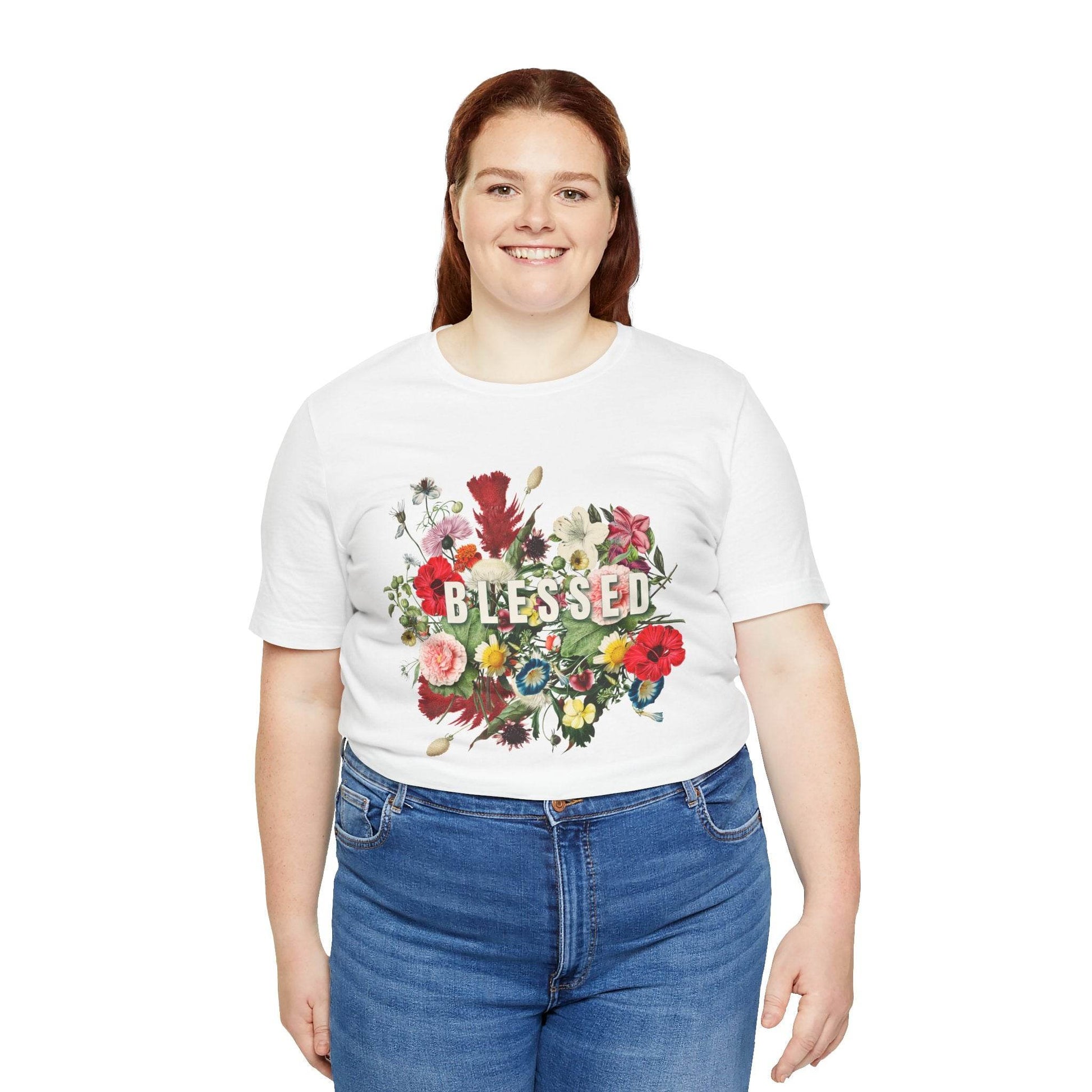 Floral Blessed Jersey T-Shirt - Tseva Clothing Co.