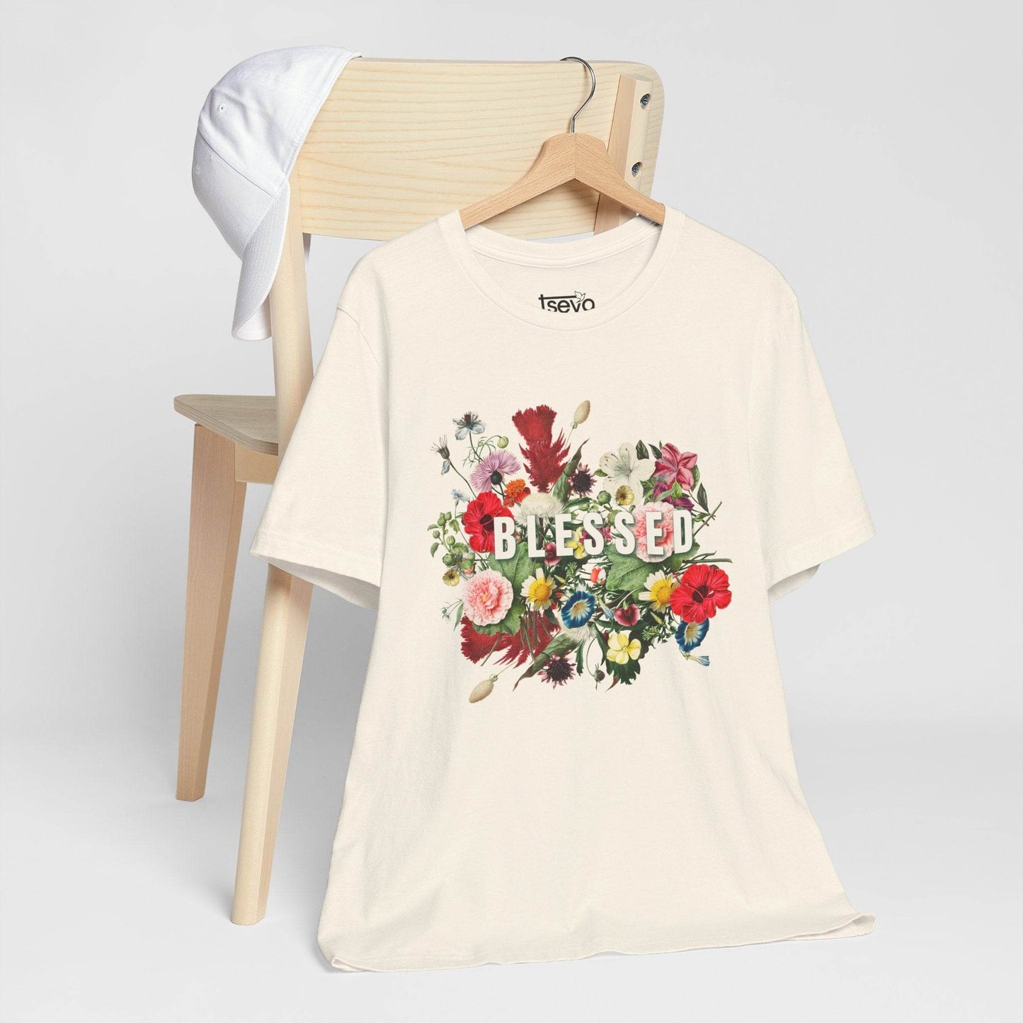 Floral Blessed Jersey T-Shirt - Tseva Clothing Co.