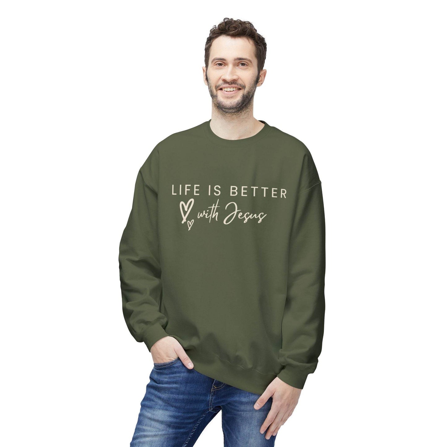 Life is Better with Jesus - Sweatshirt - Tseva Clothing Co.