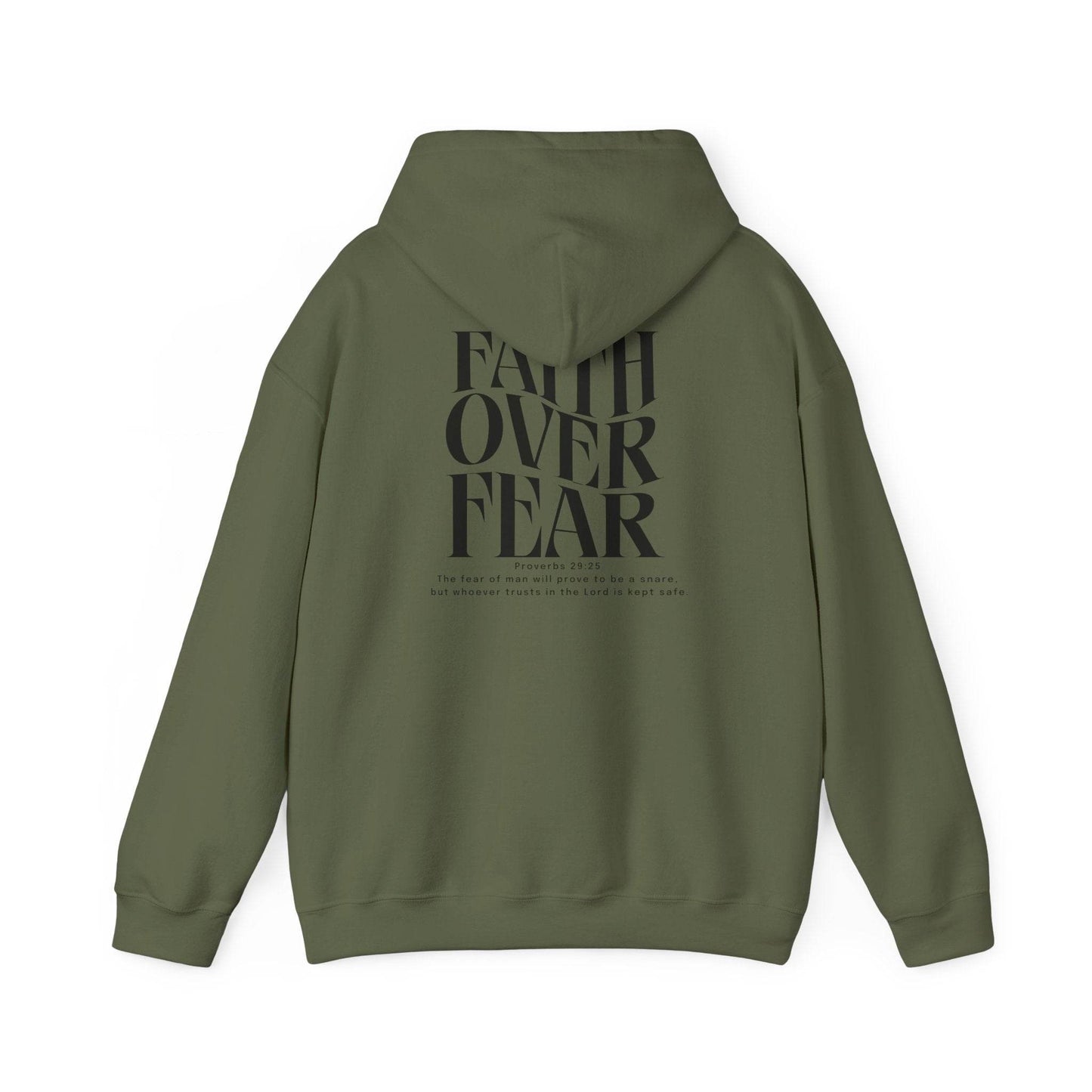 Faith Over Fear Unisex Hooded Sweatshirt Black - Tseva Clothing Co.