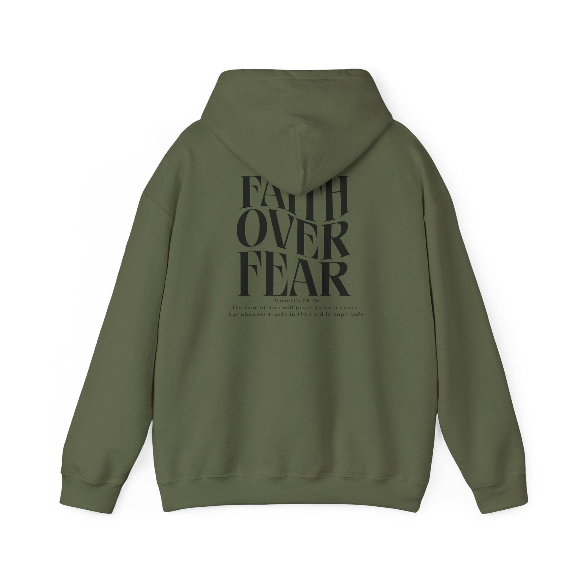 Faith Over Fear Unisex Hooded Sweatshirt Black - Tseva Clothing Co.