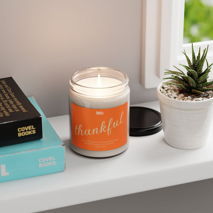 "Thankful" 9 oz Cinnamon and Vanilla Scented Candle