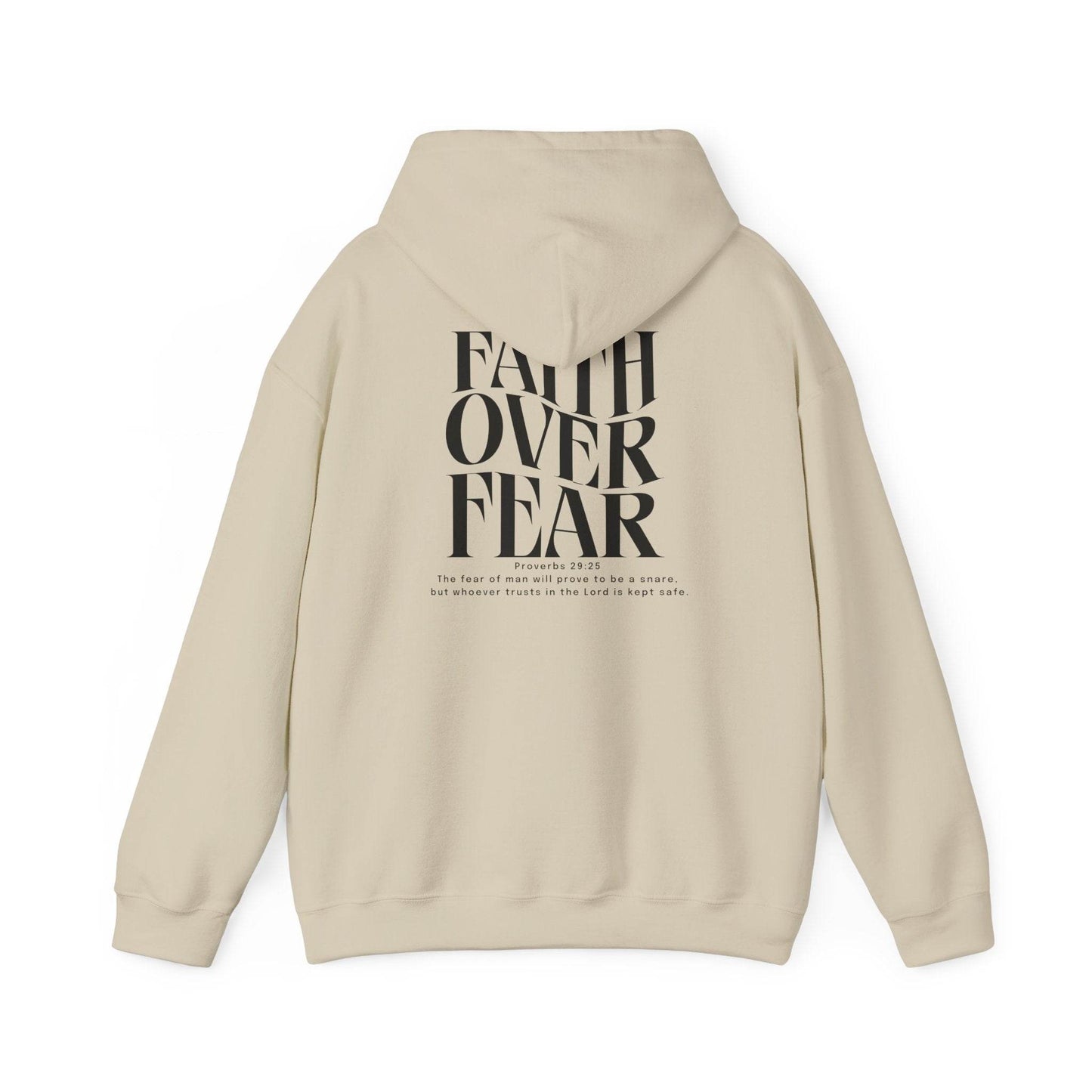 Faith Over Fear Unisex Hooded Sweatshirt Black - Tseva Clothing Co.