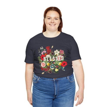 Floral Blessed Jersey T-Shirt - Tseva Clothing Co.