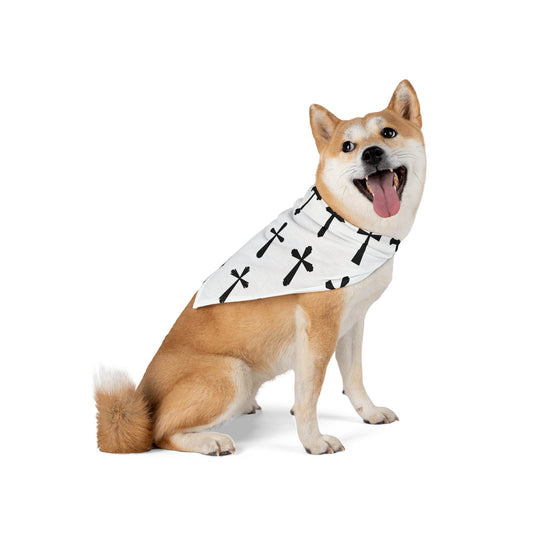 Cross Print Clip-on Pet Bandana - Tseva Clothing Co.