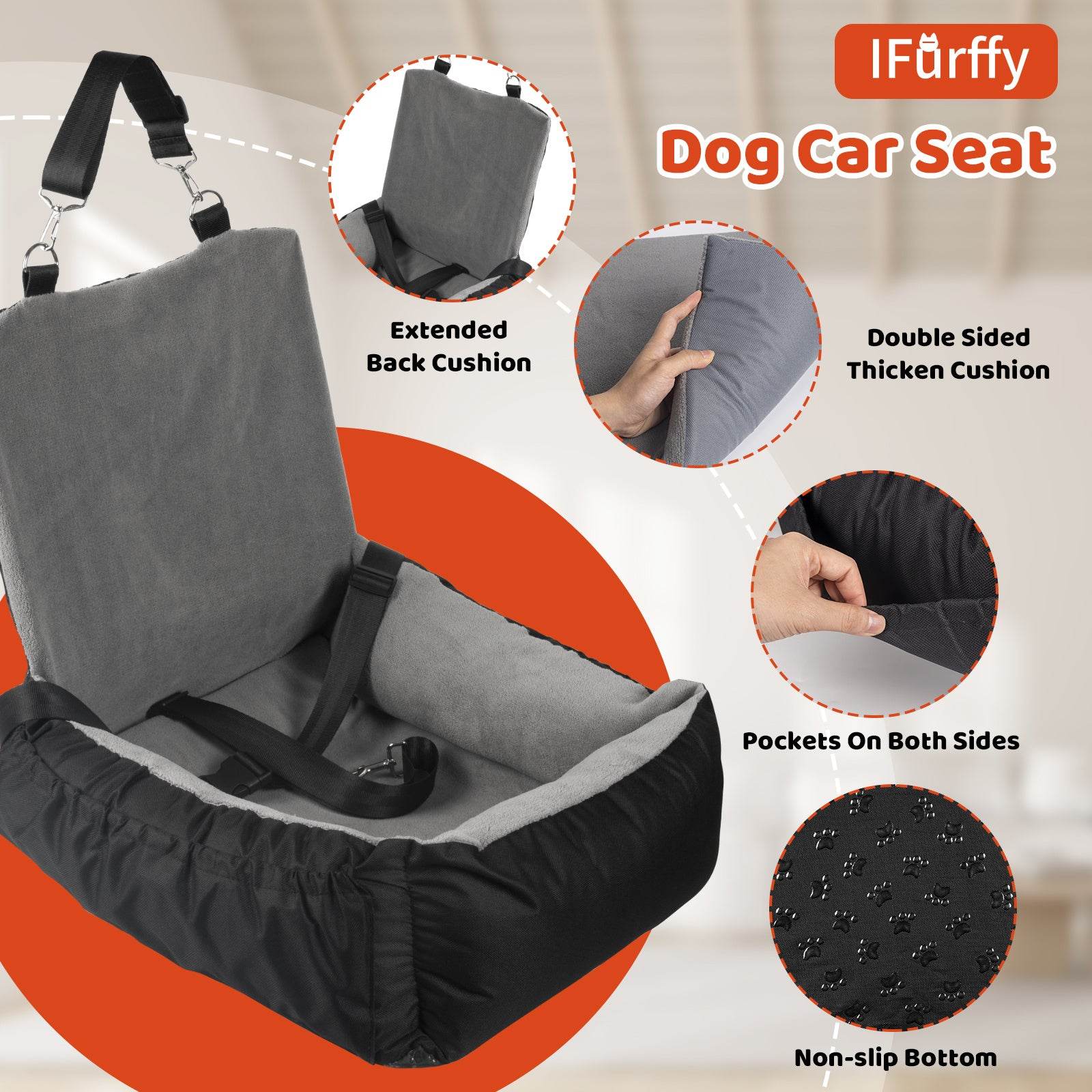 Single Pet Car Seat - For Small & Medium Dogs - Tseva Clothing Co.