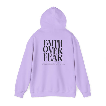 Faith Over Fear Unisex Hooded Sweatshirt Black - Tseva Clothing Co.