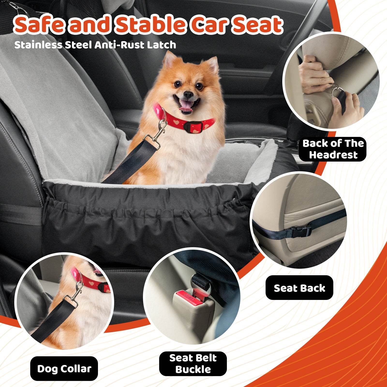 Single Pet Car Seat - For Small & Medium Dogs - Tseva Clothing Co.
