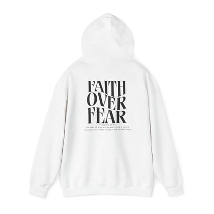 Faith Over Fear Unisex Hooded Sweatshirt Black - Tseva Clothing Co.