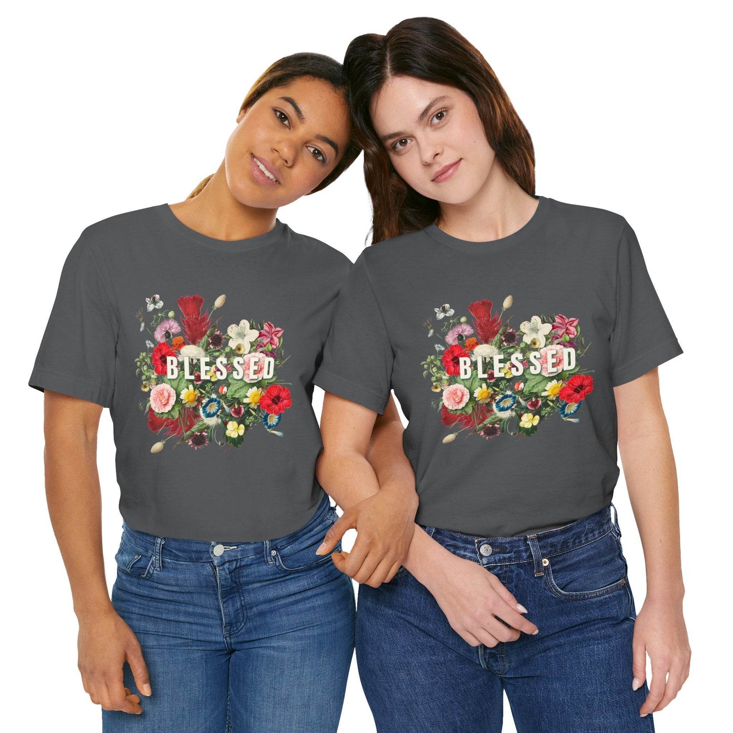 Floral Blessed Jersey T-Shirt - Tseva Clothing Co.