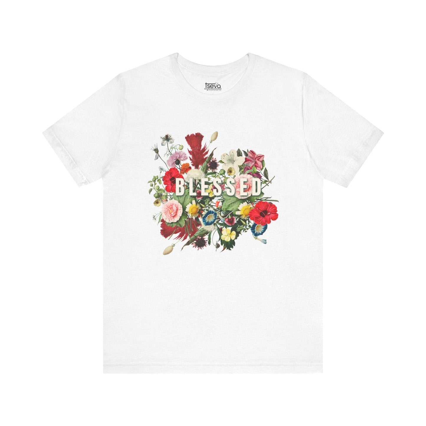 Floral Blessed Jersey T-Shirt - Tseva Clothing Co.