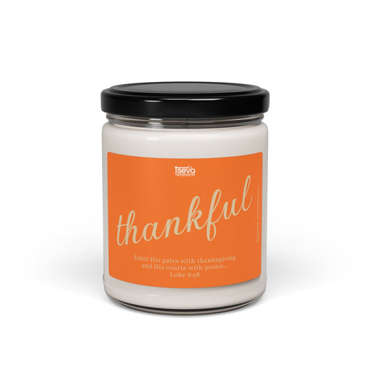 "Thankful" 9 oz Cinnamon and Vanilla Scented Candle