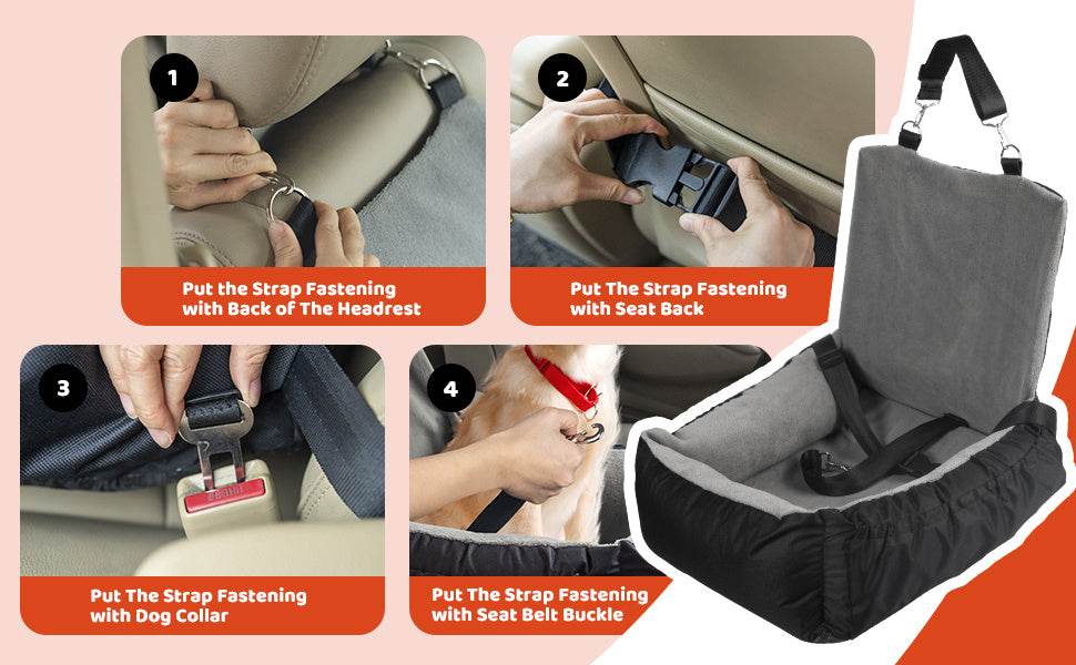 Single Pet Car Seat - For Small & Medium Dogs - Tseva Clothing Co.