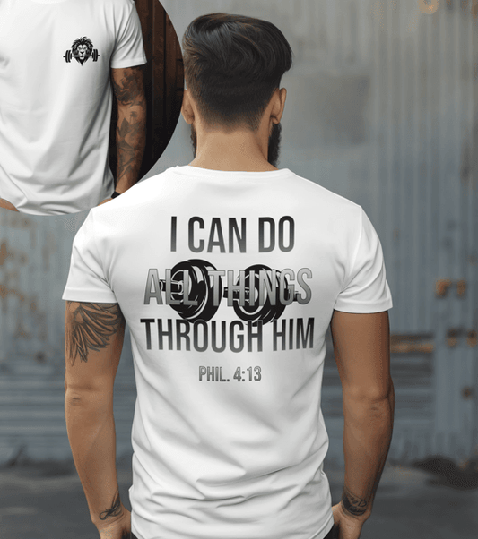 Moisture Wicking Philippians 4:13 - I Can Do All Things Performance Gym Workout T-Shirt - Tseva Clothing Co.