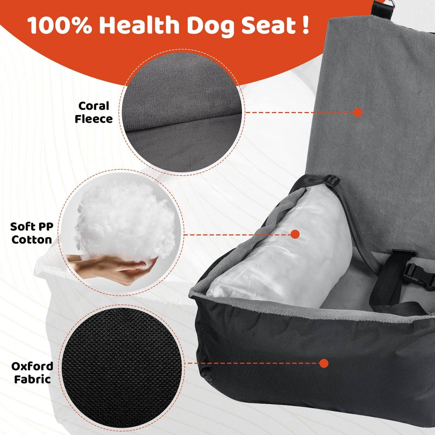 Single Pet Car Seat - For Small & Medium Dogs - Tseva Clothing Co.